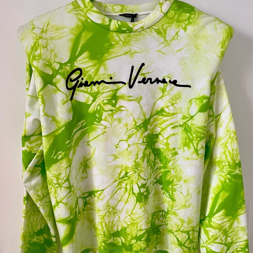 New Tag Versace 2020 Green Tie Dye Sweatshirt 36 Top Shirt Logo